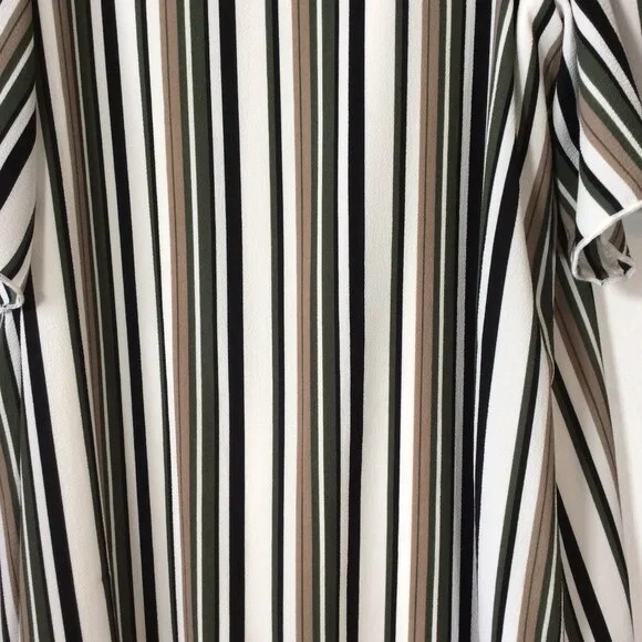 J Roberts Cold Shoulder Dress With Short Sleeves & Pin Stripes Size S - Picture 4 of 9